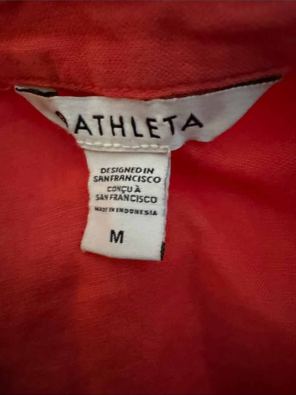 Athleta Playa Linen Tie top passion fruit Women’s Short short sleeve size medium - Picture 8 of 11